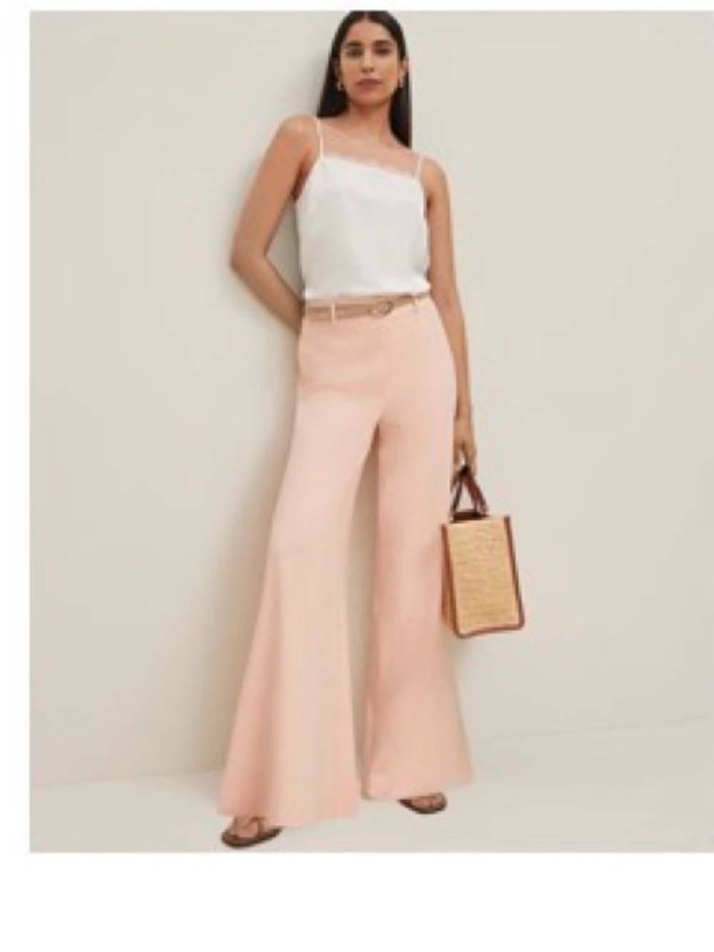 The Statement Palazzo Pant in Melange in Ceramic Pink Sze 10